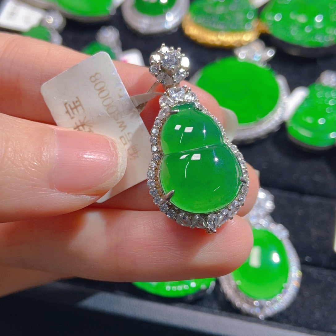 翡翠吊坠(不含链)银S925镶嵌