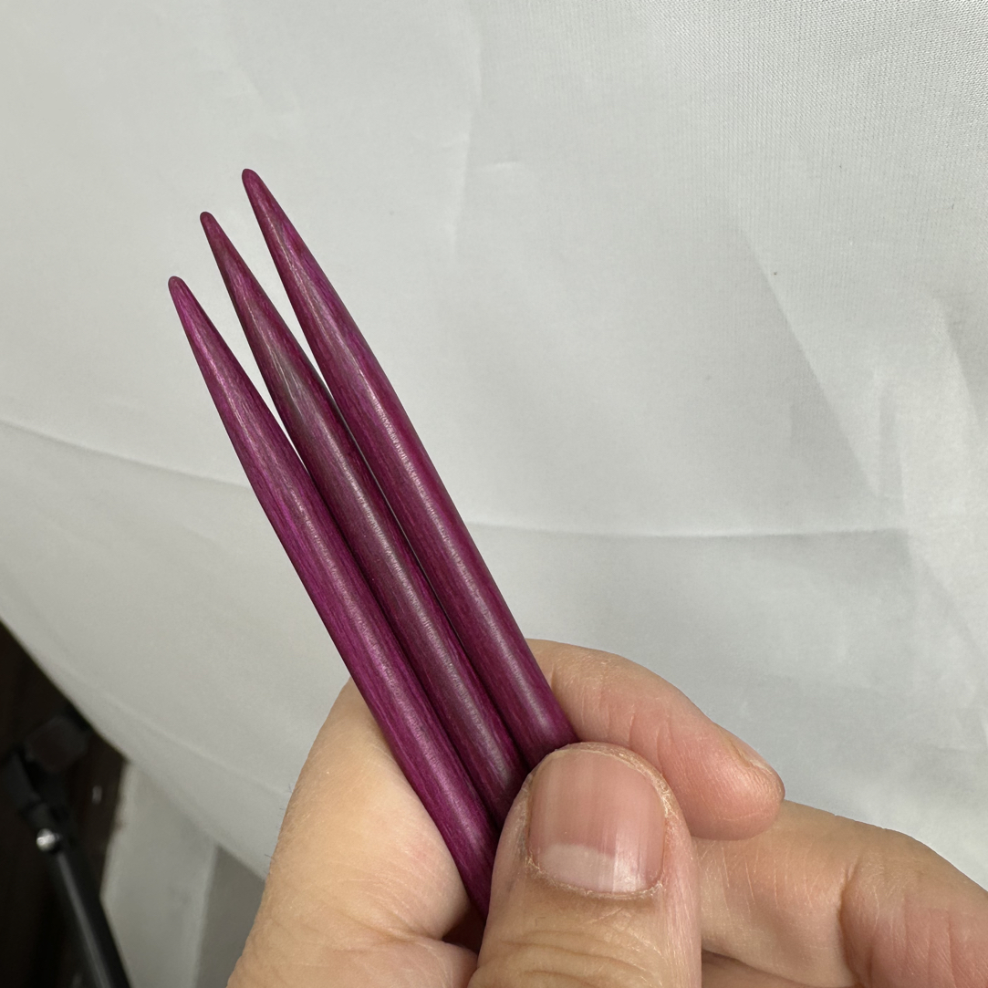 【注意连接线不通用】不锈钢针套紫桦木  毛衣针 5.5 和6.0  