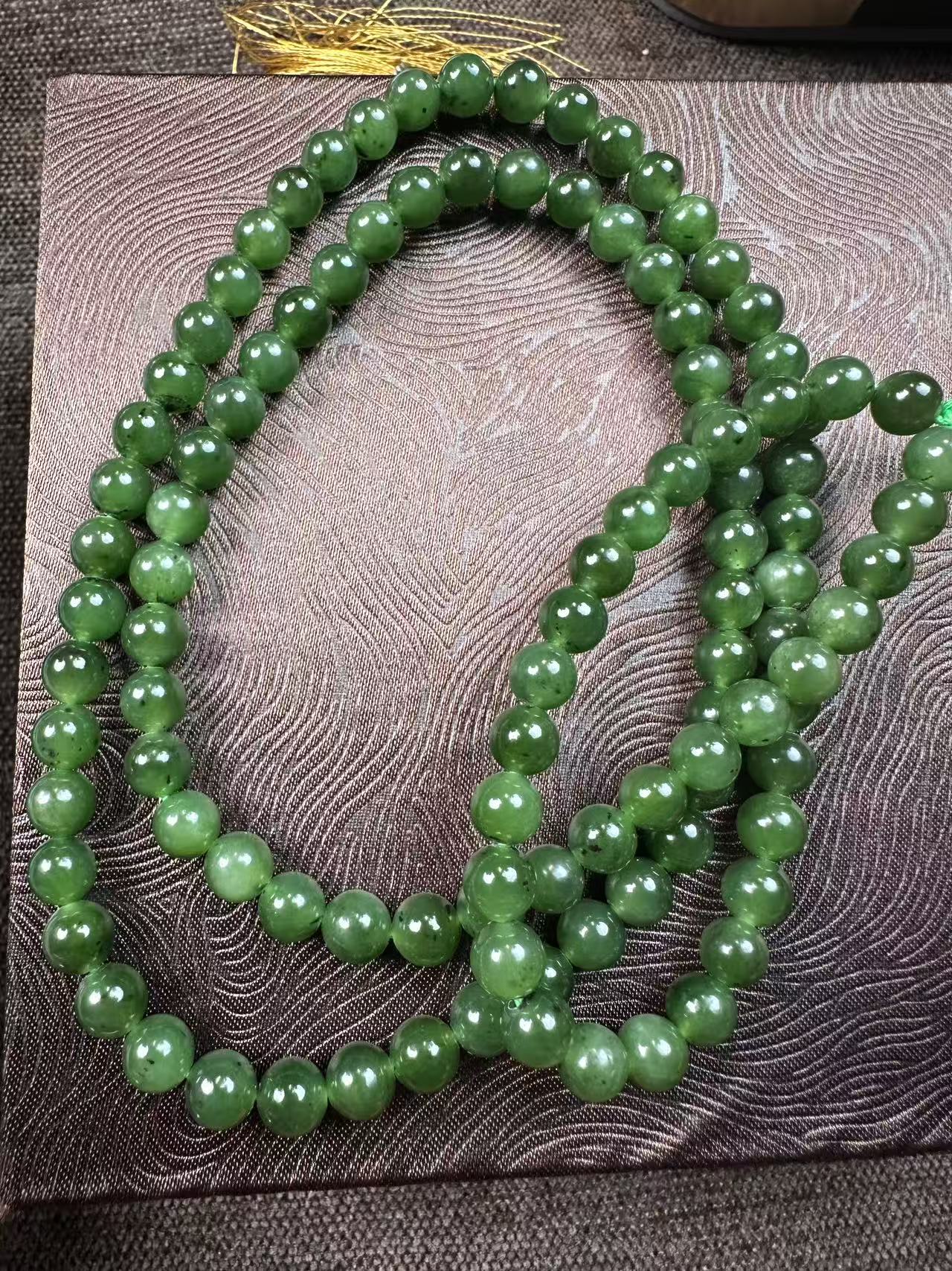 和田玉碧玉卡6素款108颗颈饰项链