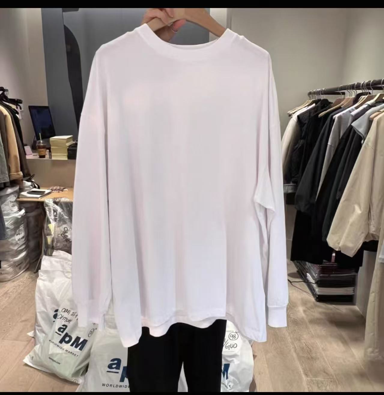 YUANJIE欧韩时尚百搭设计师秋冬款净版厚版长t666