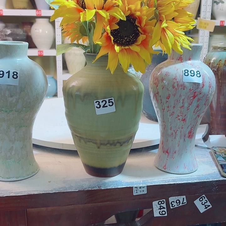 肆***悦白泥花瓶口7，高28，325，摆件