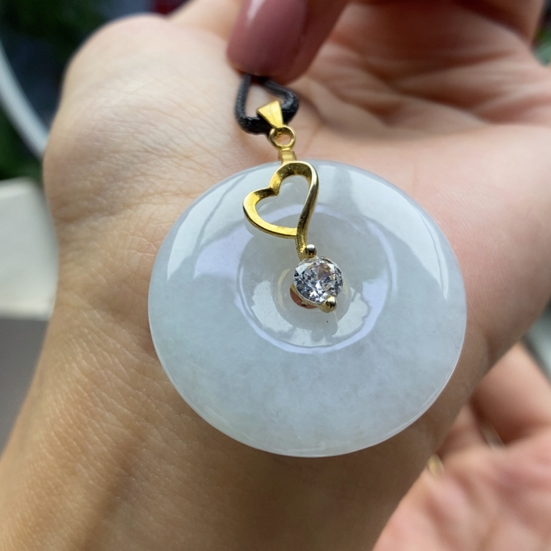 颈饰银S925镶嵌翡翠吊坠17