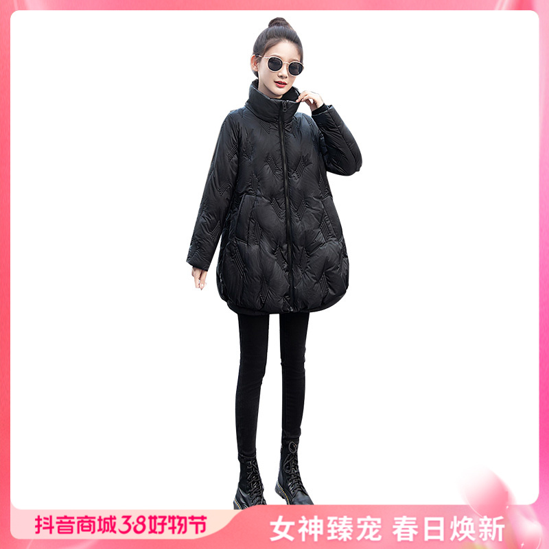 丝柏舍2024冬新款品牌女装纯色外套宽松90绒羽绒服S34B2600Y