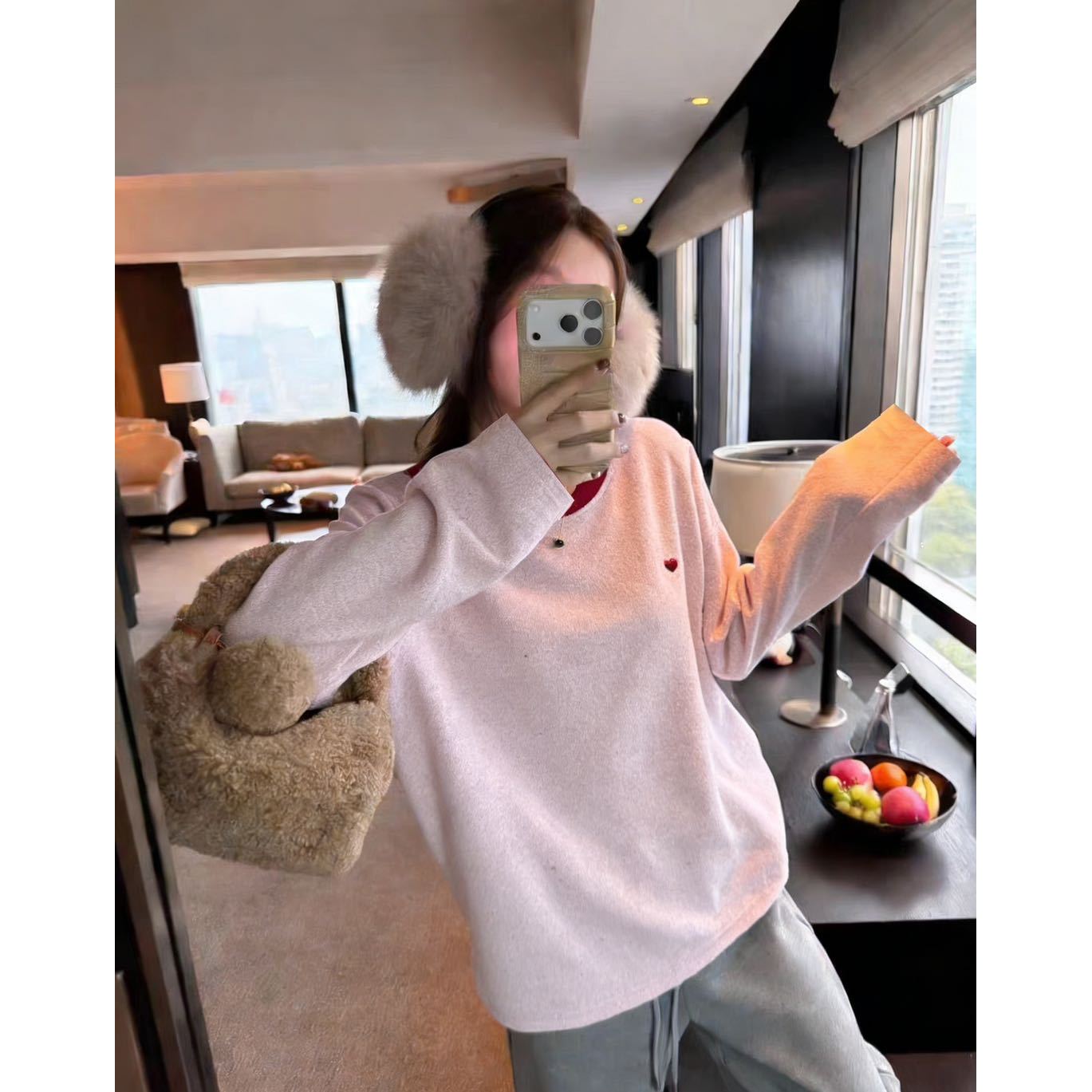 【碎闪多巴胺撞色Tee】经典圆领设计碎闪拼接撞色长袖T803