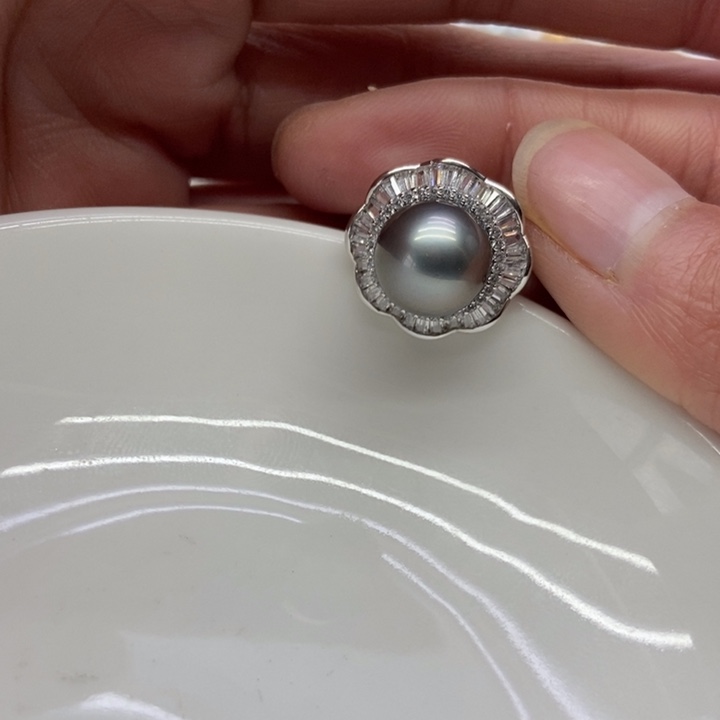 海水珍珠戒指银S925镶嵌