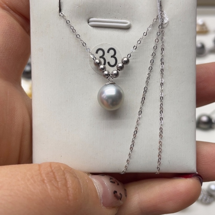 海水珍珠项链18K金镶嵌