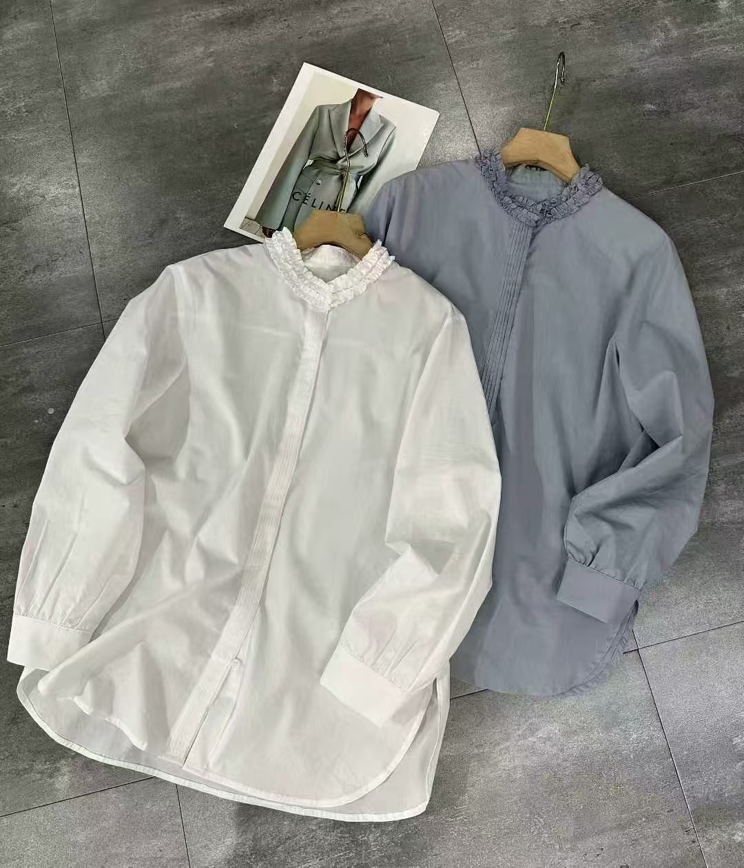 谢美丽-精选【轻纱】花边领雪显瘦气质衬衫