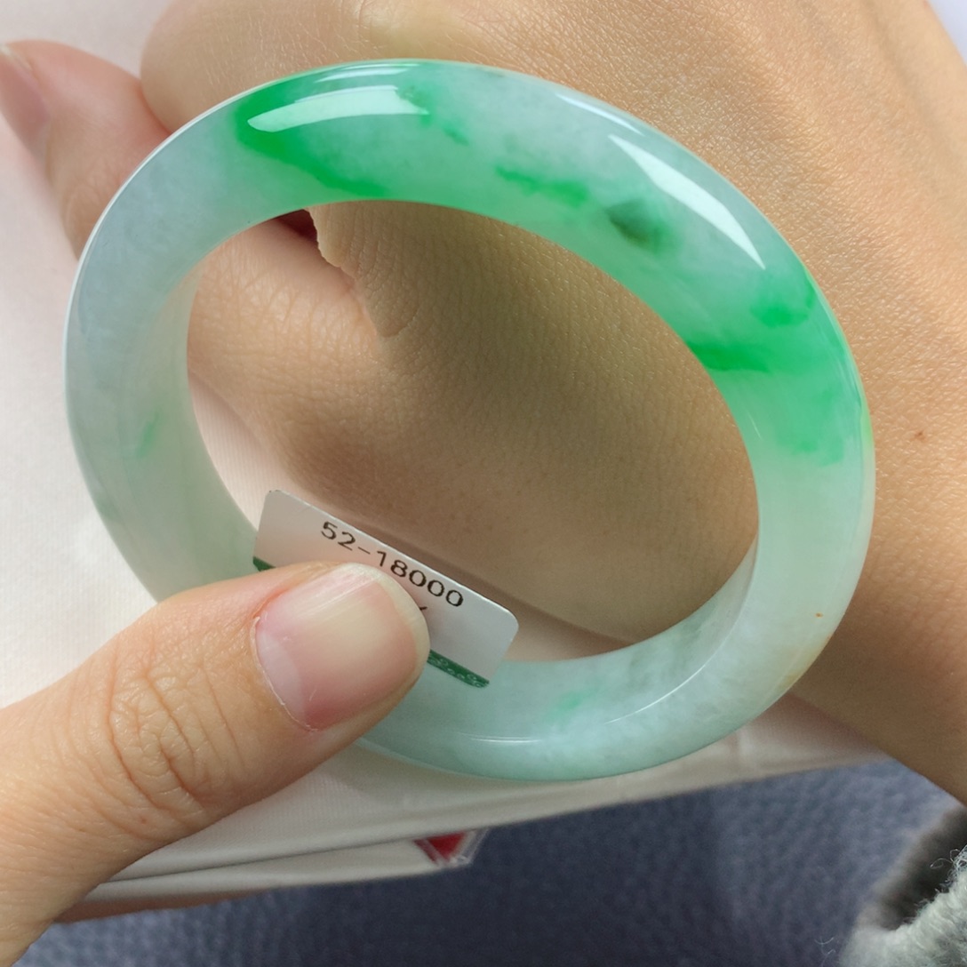 未镶嵌手镯翡翠缅甸天然翡翠A货52.4正