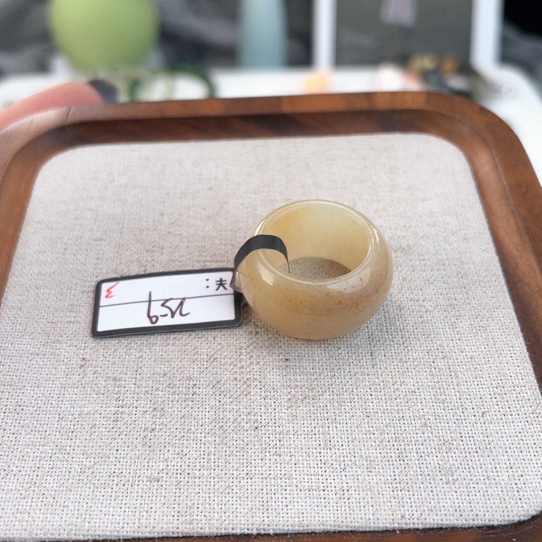 和田玉未镶嵌戒指U26糖花墩墩16