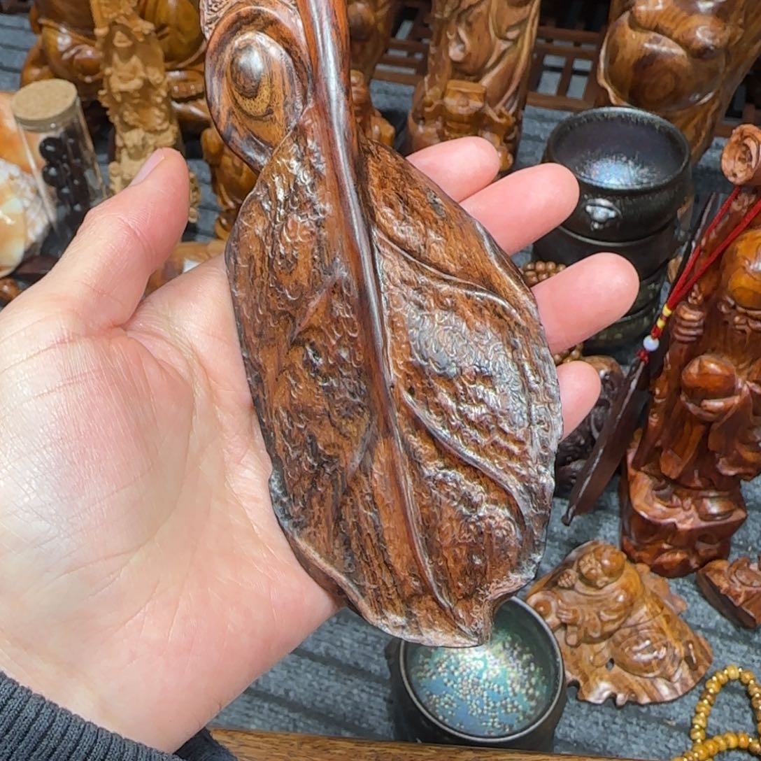 黄花梨/降香黄檀一叶知秋挂件啊啊啊