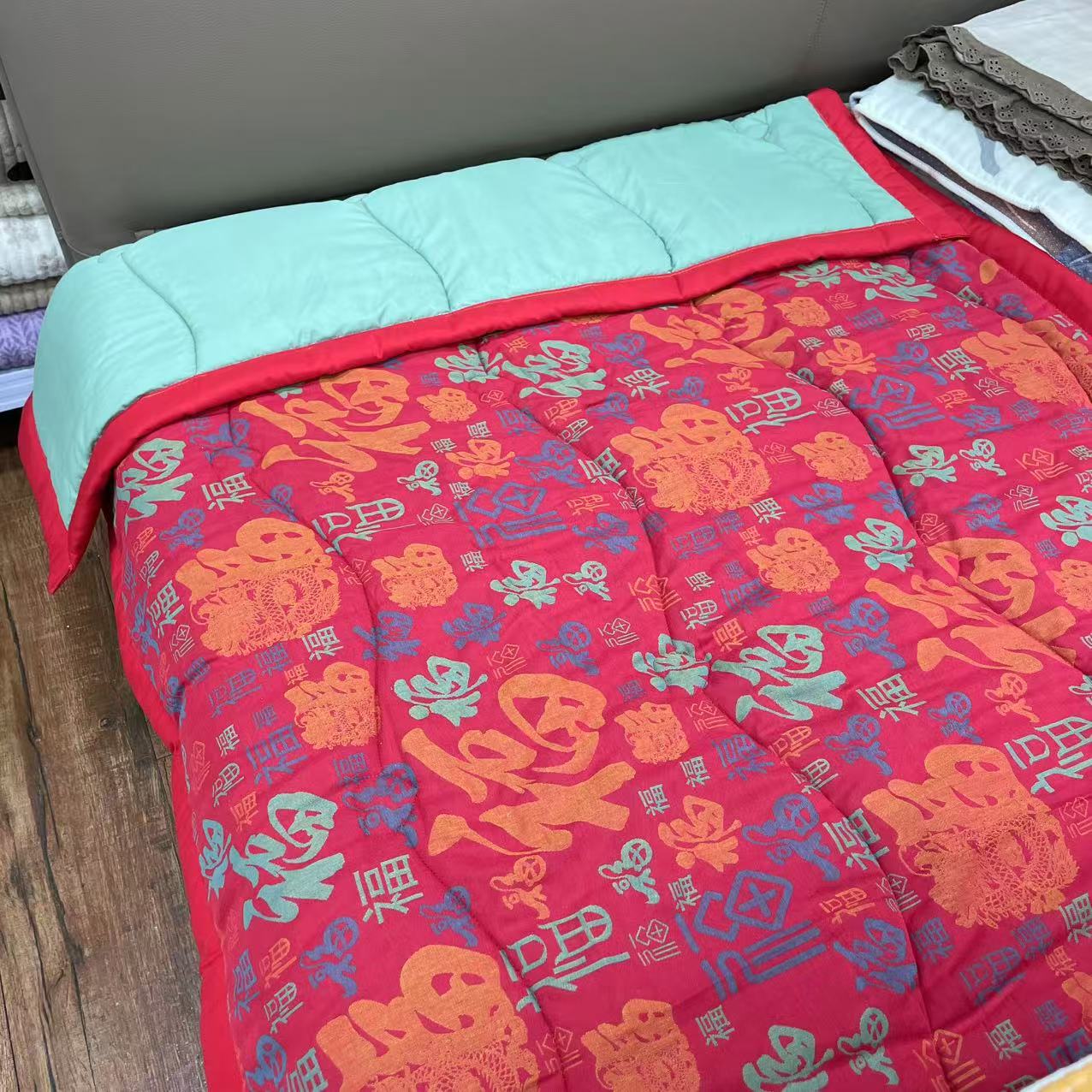 【百福-被子】120*150cm高端喜庆双层纱春秋被可机洗