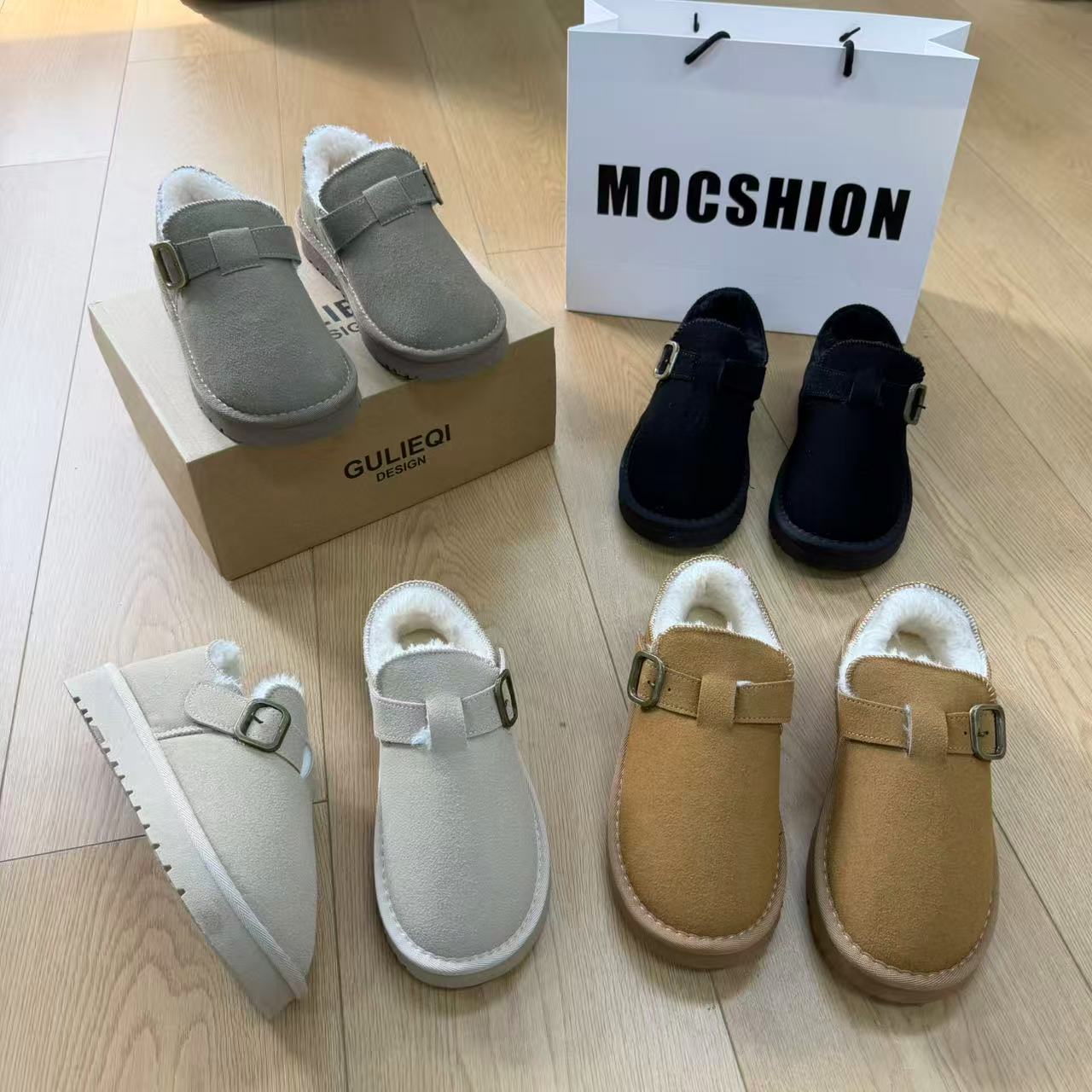 3328新款边扣软底舒适百搭圆头时尚雪地靴