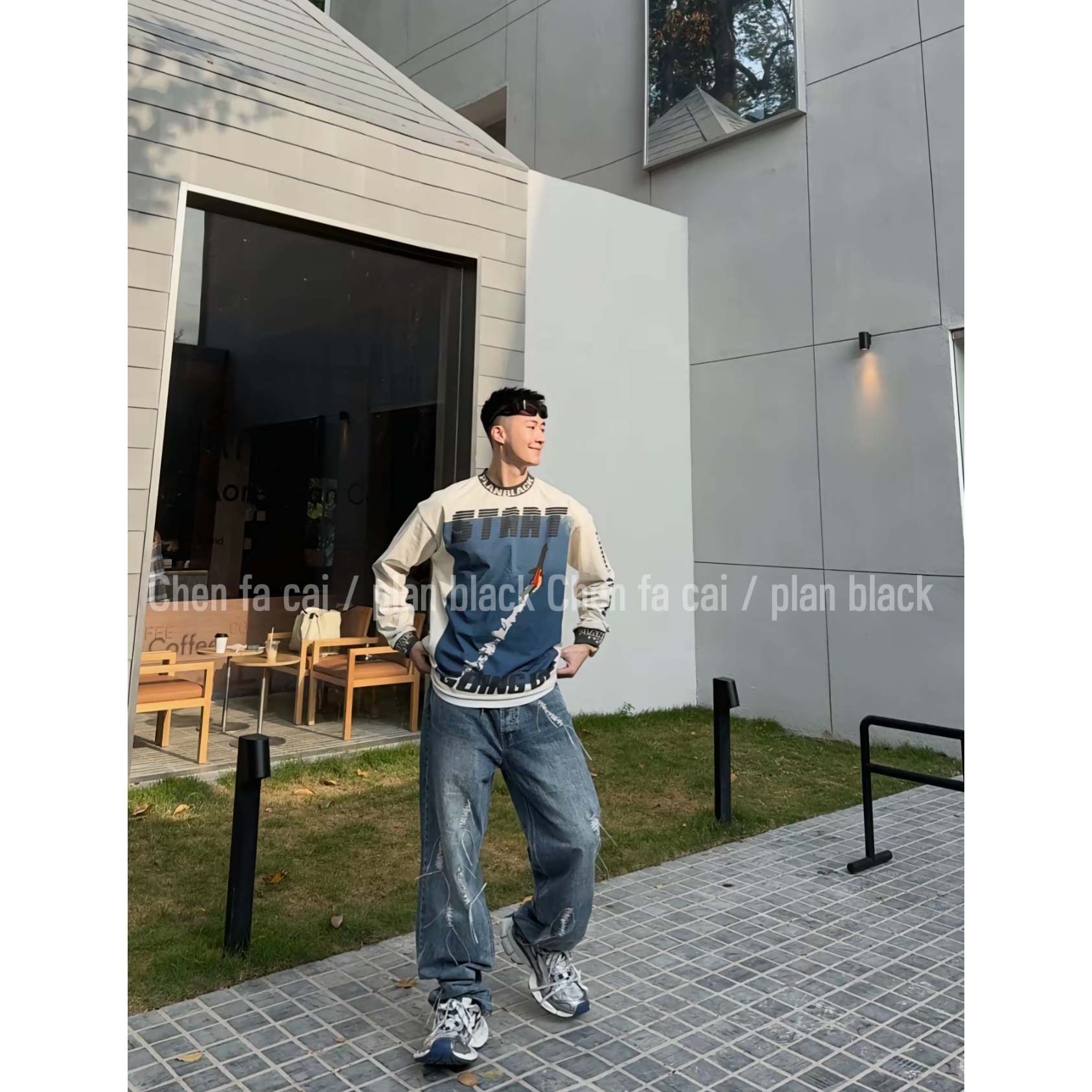 RICH陈发财【一飞冲天】美式潮牌单品新款小领口T恤休闲3616