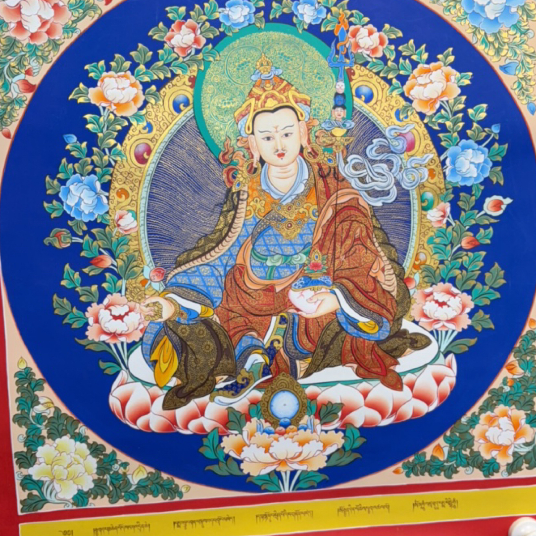 纯手绘唐卡莲师50✖️53厘米左右带框