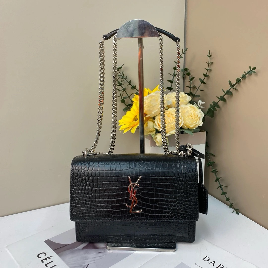 99新 YSL/圣罗兰 圣罗兰鳄压日落单肩包