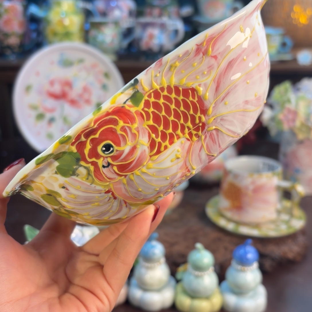 景德镇手绘高温釉下彩陶瓷茶具