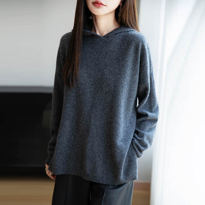 羊毛针织衫厚款圆领花纱加厚秋冬时尚圆领