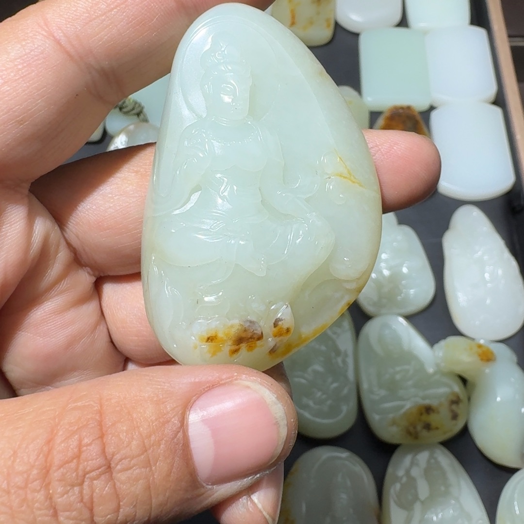 和田玉未镶嵌吊坠(不含链)