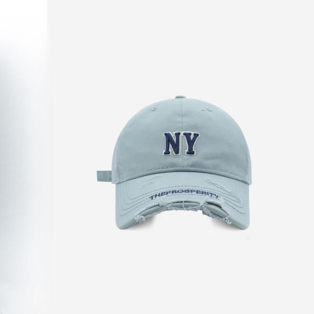 Beaunasloe2025新款软顶小标NY运动户外遮阳韩帽破洞鸭舌帽