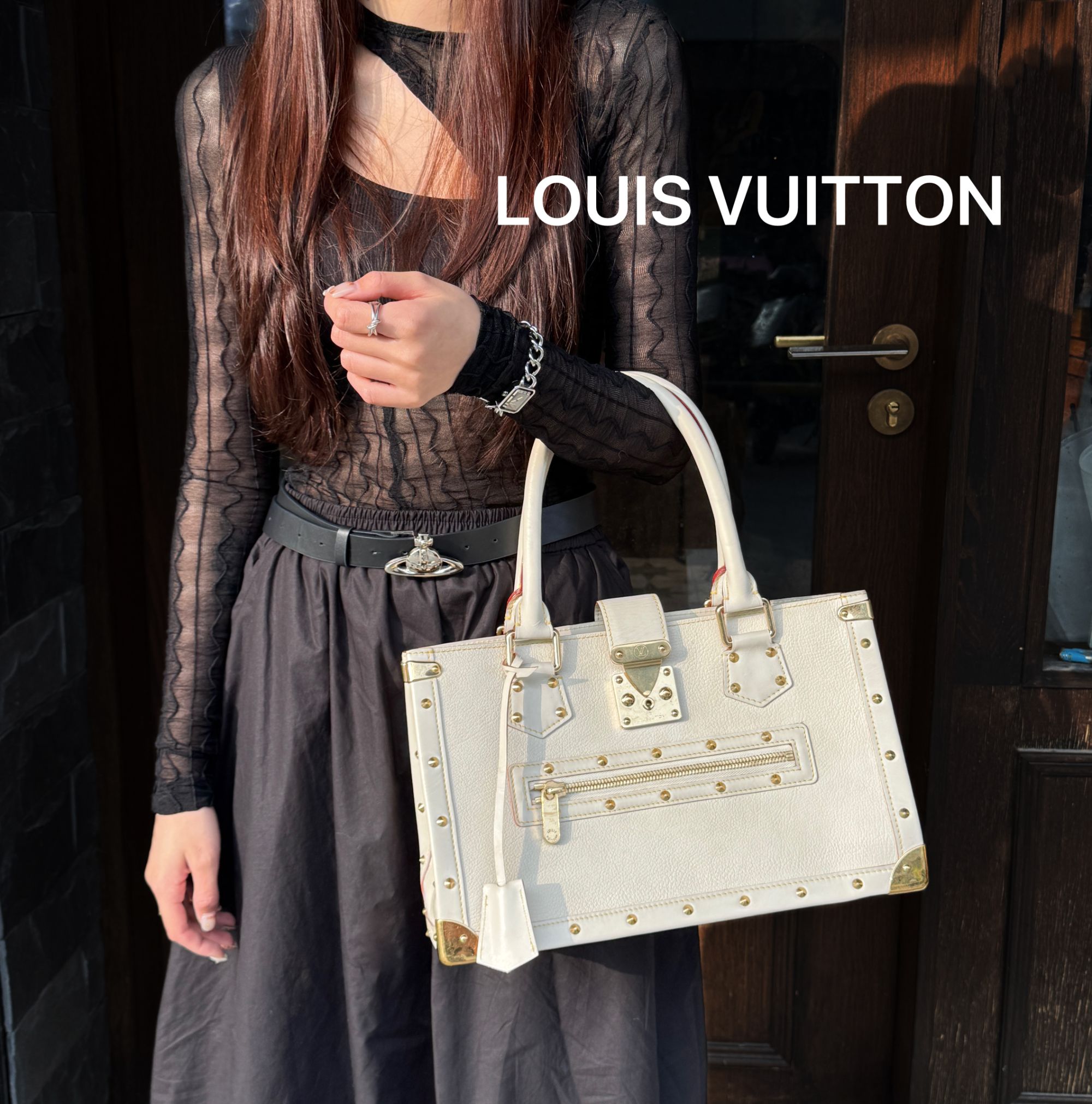 95新 LouisVuitton/路易威登 K347/手提白色苏哈里时尚