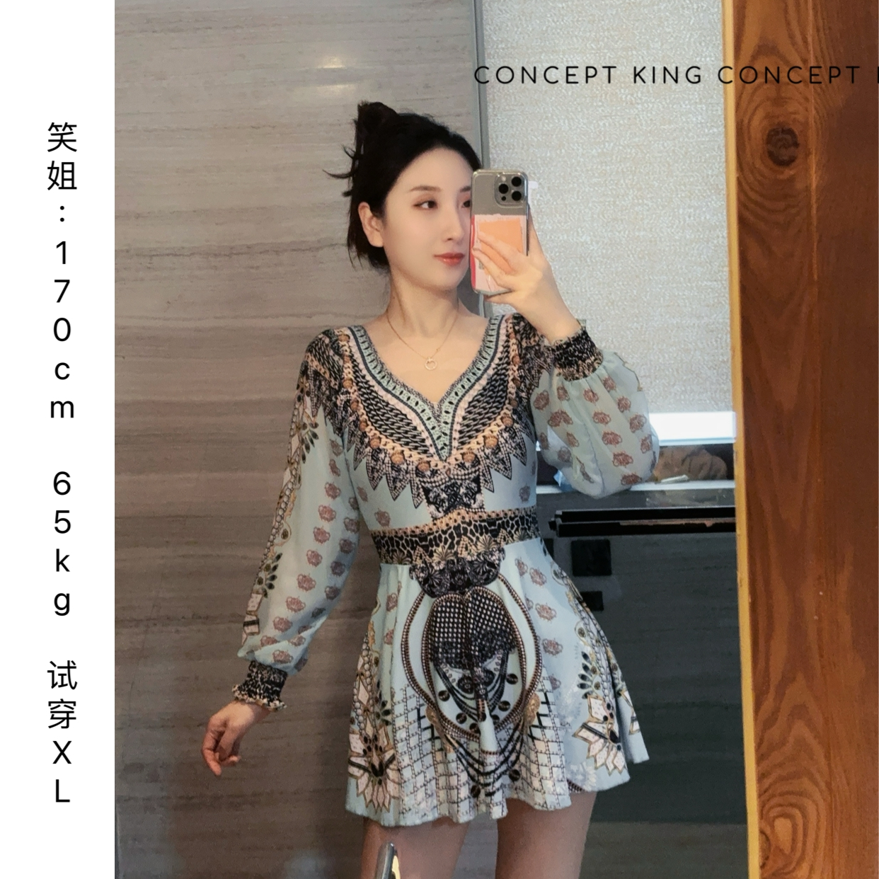 【东南亚】新款大小胸聚拢显瘦遮肚连体裙式气质温泉泳衣QH61148