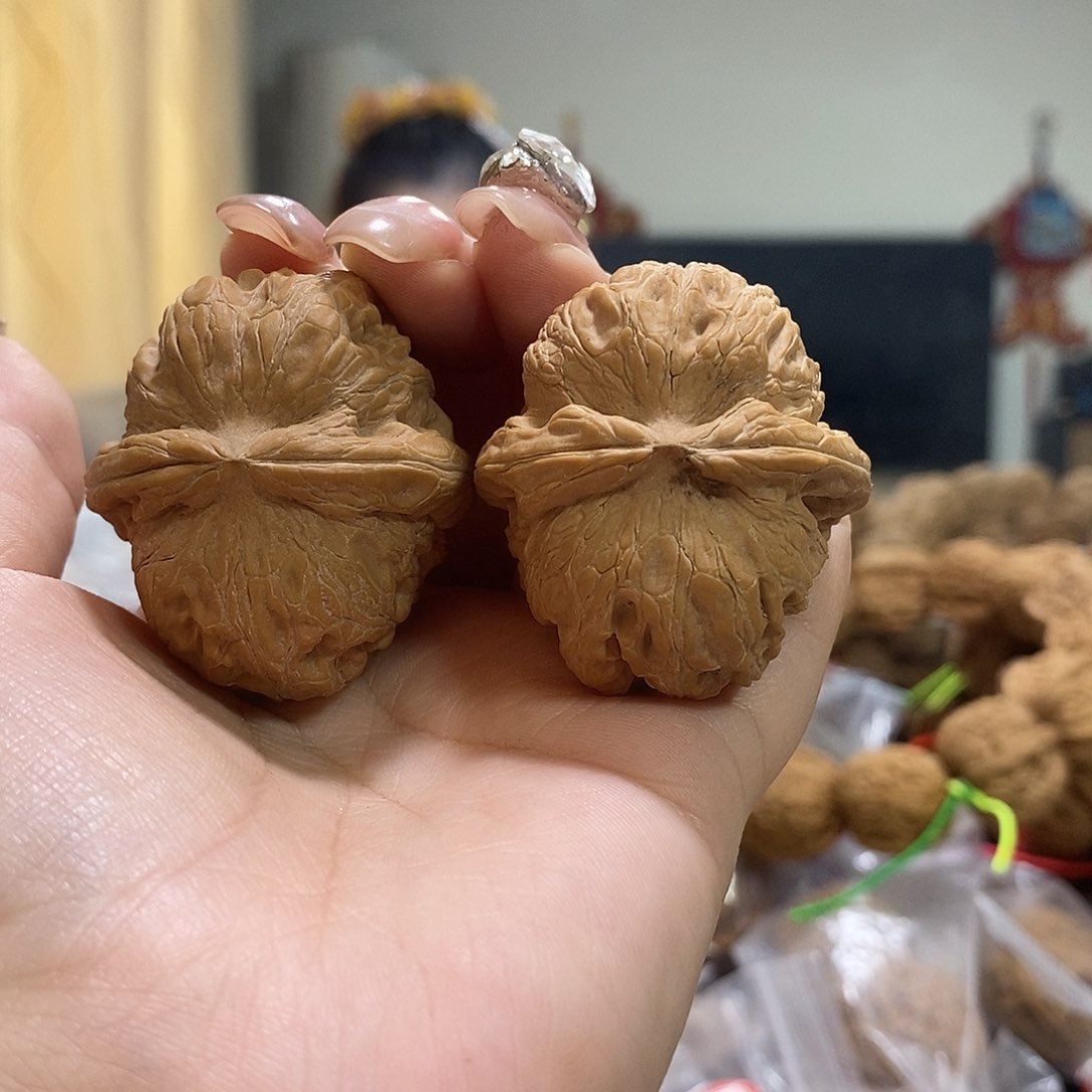 把件文玩核桃42平谷元宝有黄