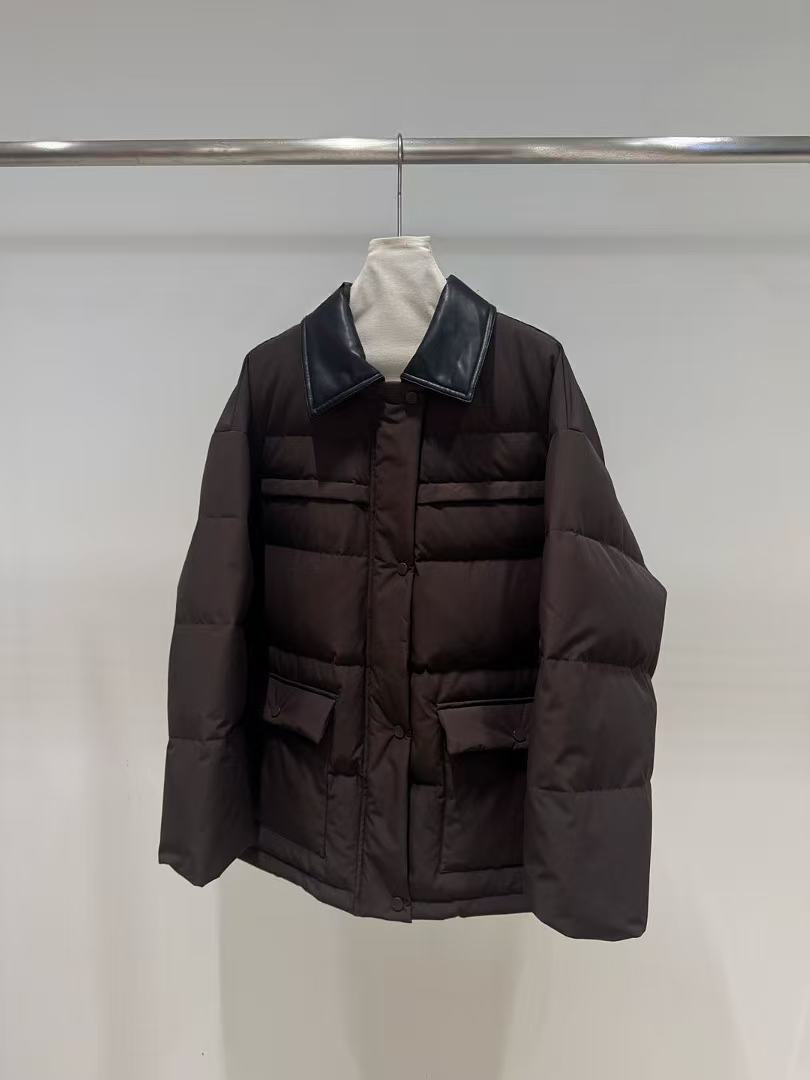 【NANA】拼色百搭翻领单排扣羽绒服1632