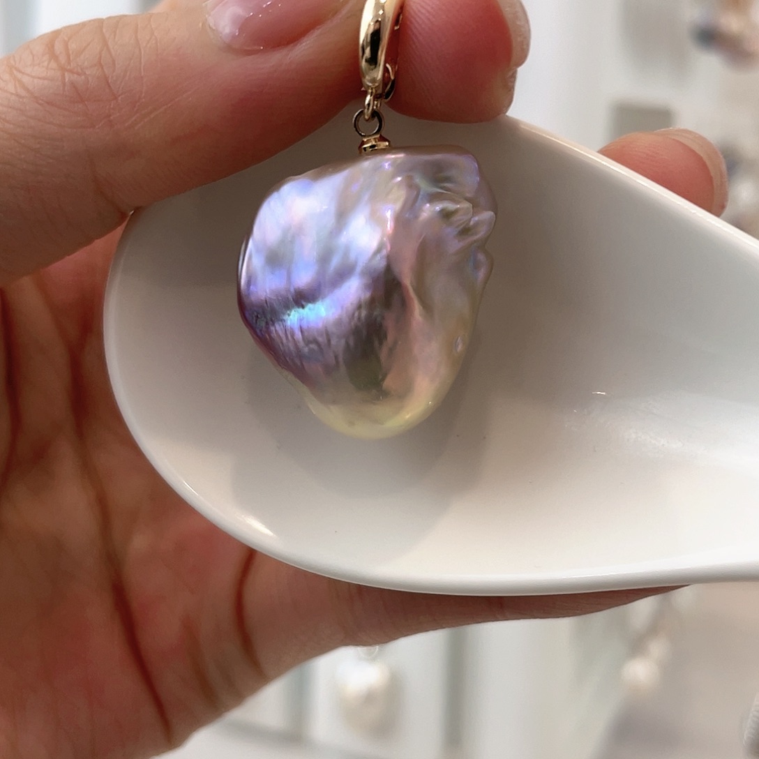 淡水珍珠天然珍珠巴洛克银S925镶嵌