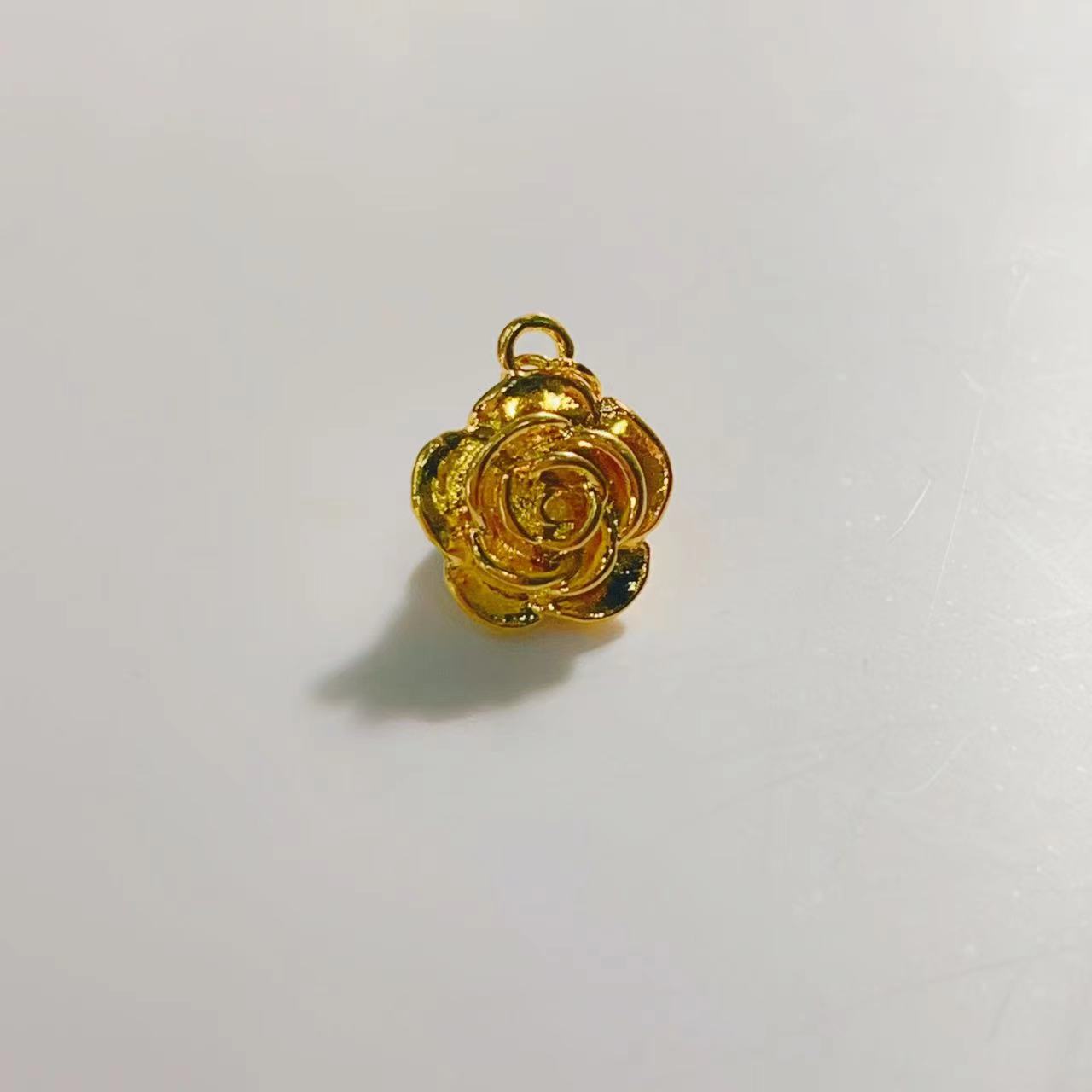 L-1057  足金999玫瑰花吊坠