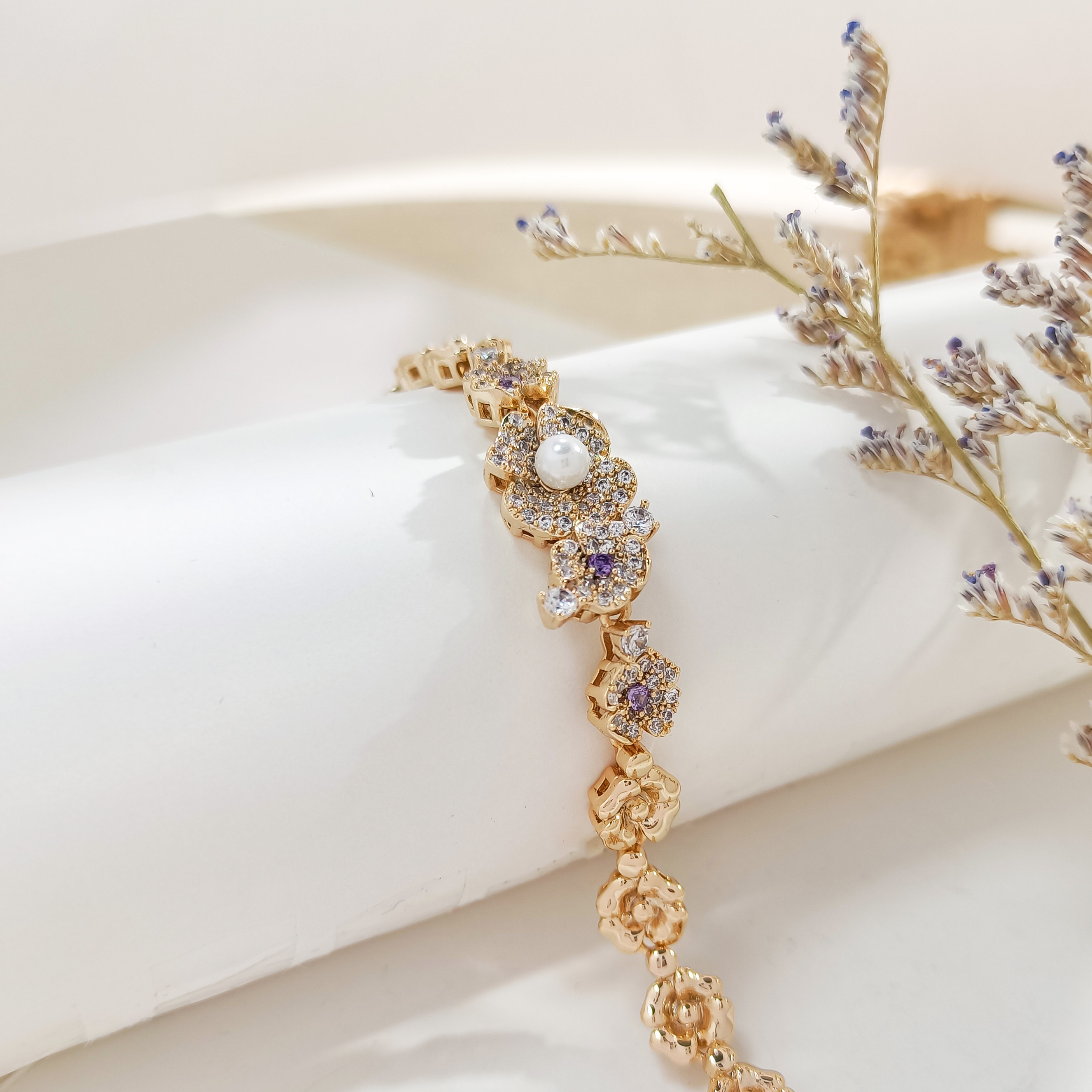 铜合金合成锆石手链 WYSX-008876【风祈铃语】手链百搭时尚欧美精致