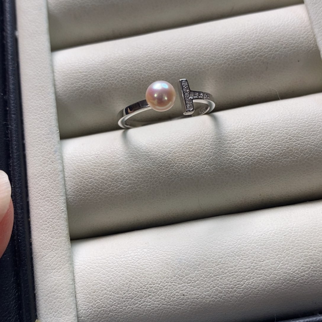 海水珍珠戒指银S925镶嵌
