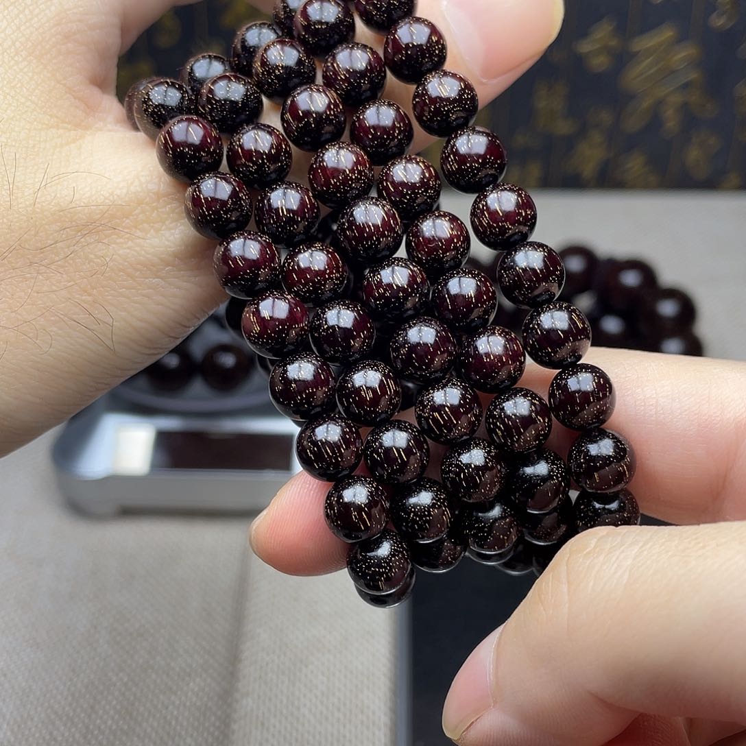 檀香紫檀（小叶紫檀）0.8 108颗 爆满金星