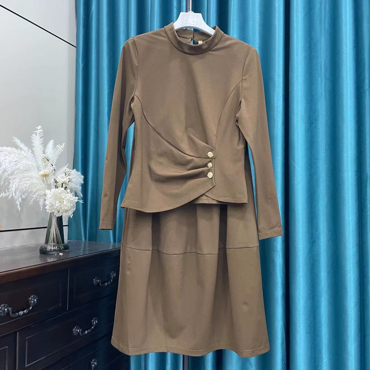 【T366】秋装新款气质时尚两件套裙长袖