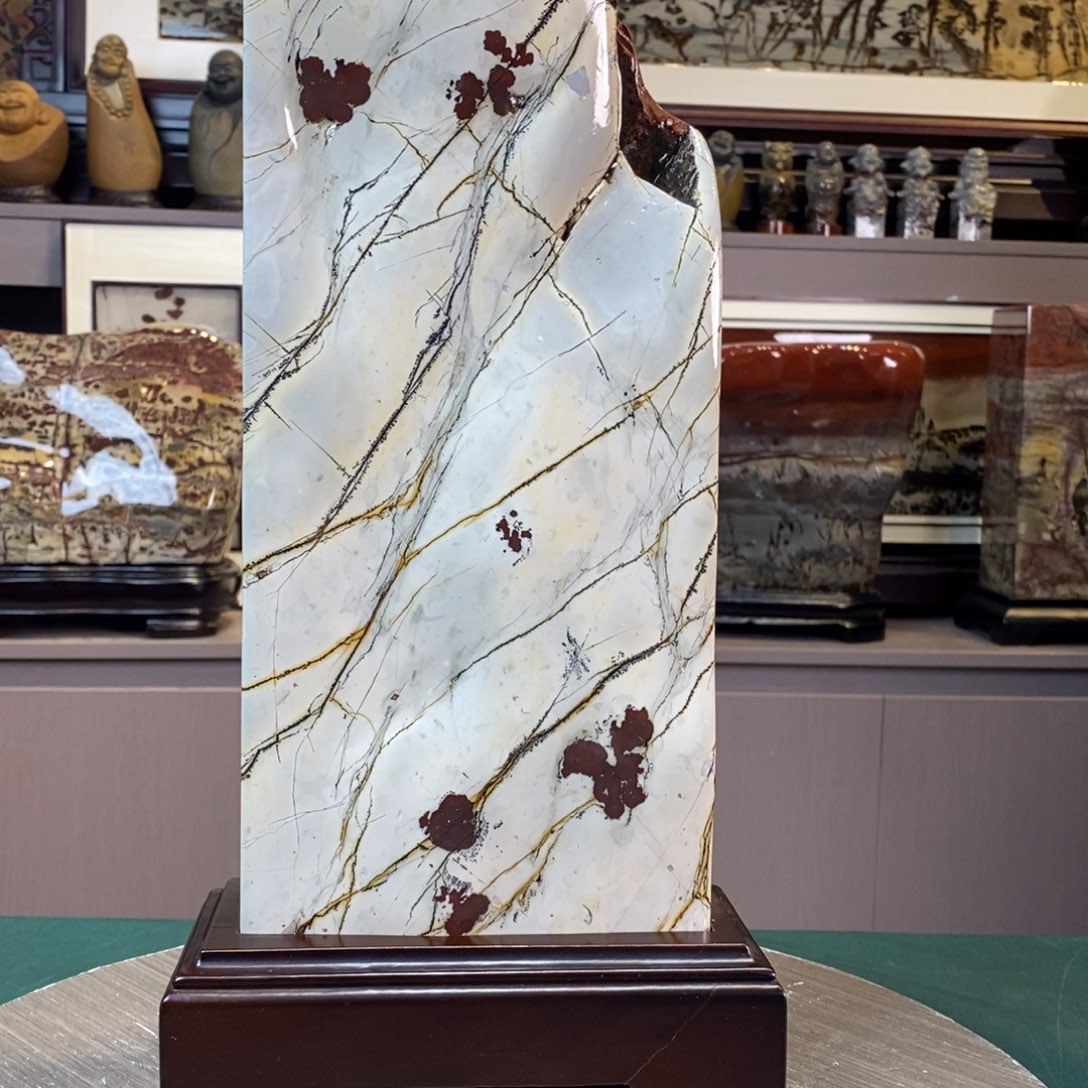 石材广西国画石草花石