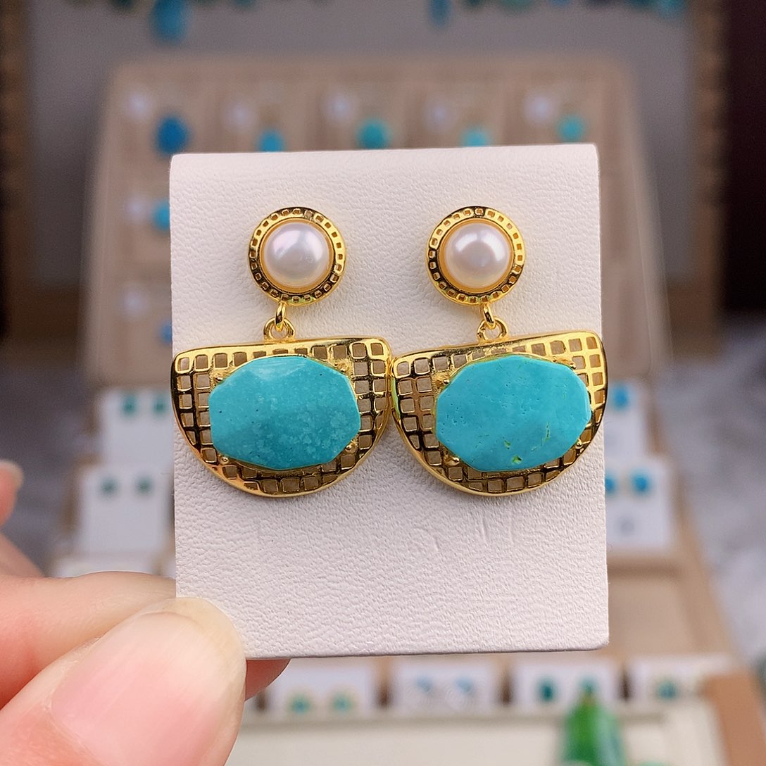 绿松石戒指银S925镶嵌