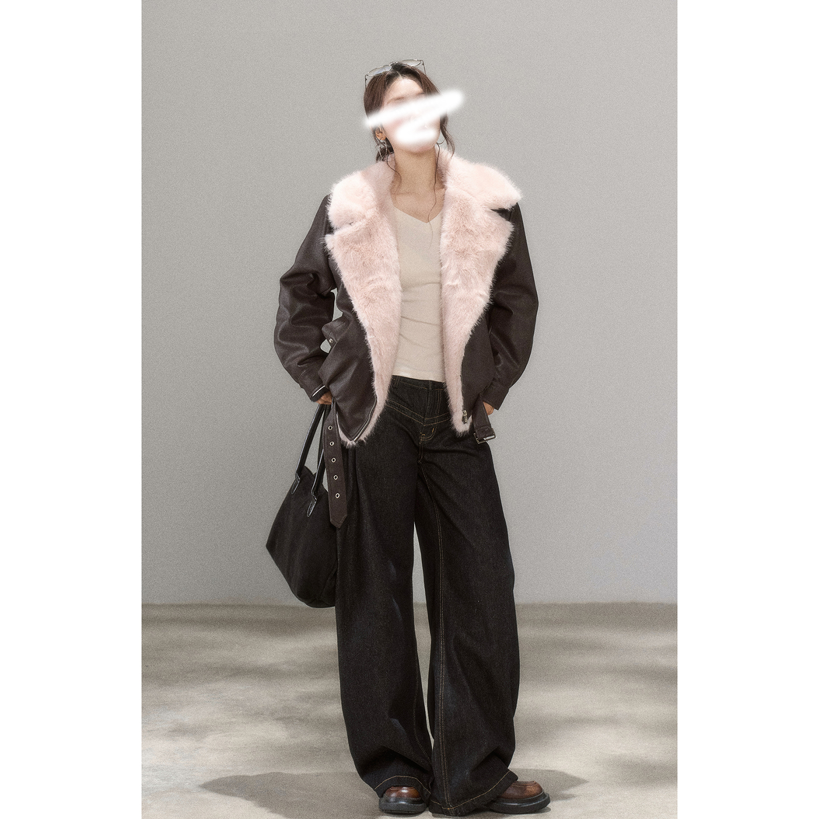 棕色毛毛外套女2025年冬季新款加厚款宽松绝美上衣