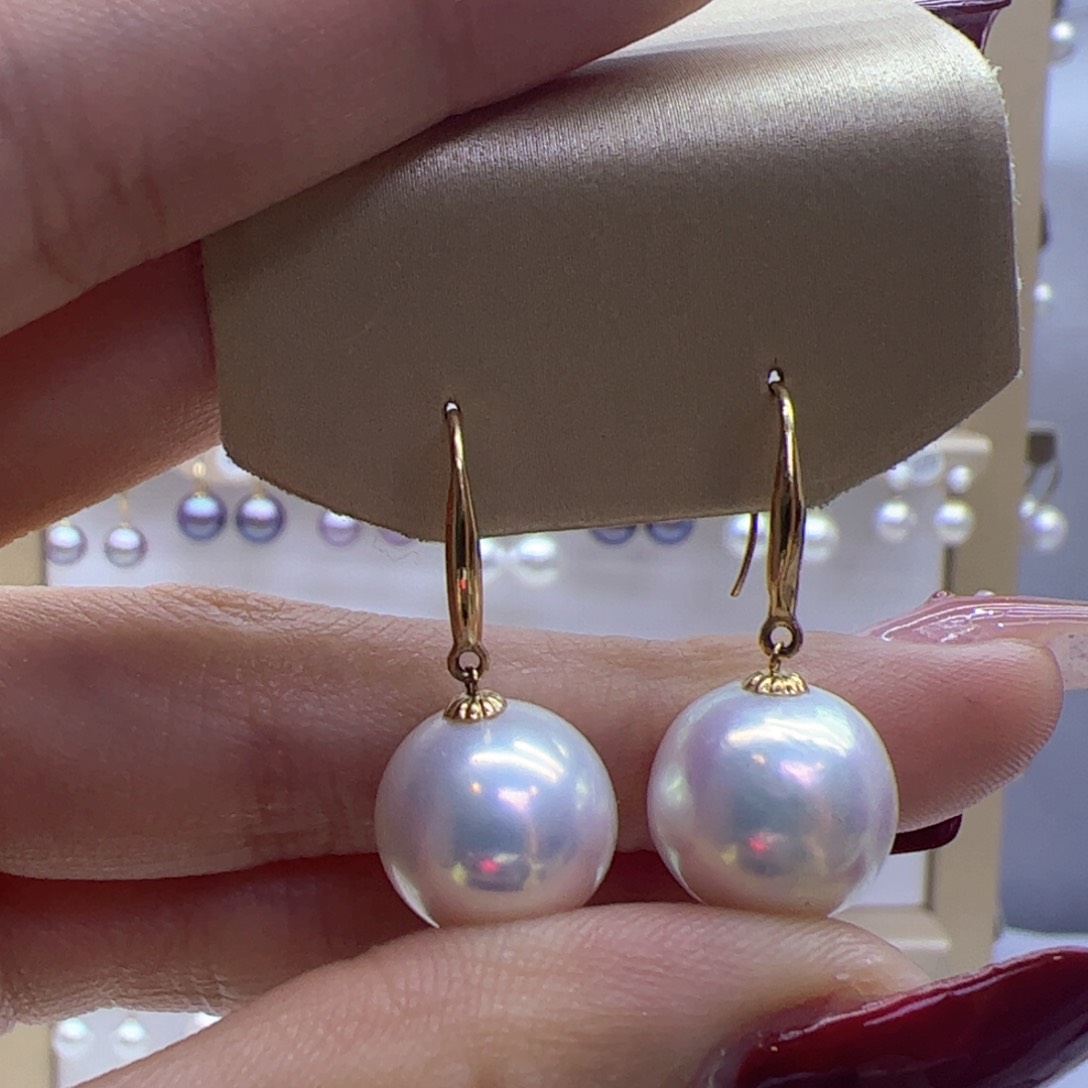 淡水珍珠耳饰18K金镶嵌