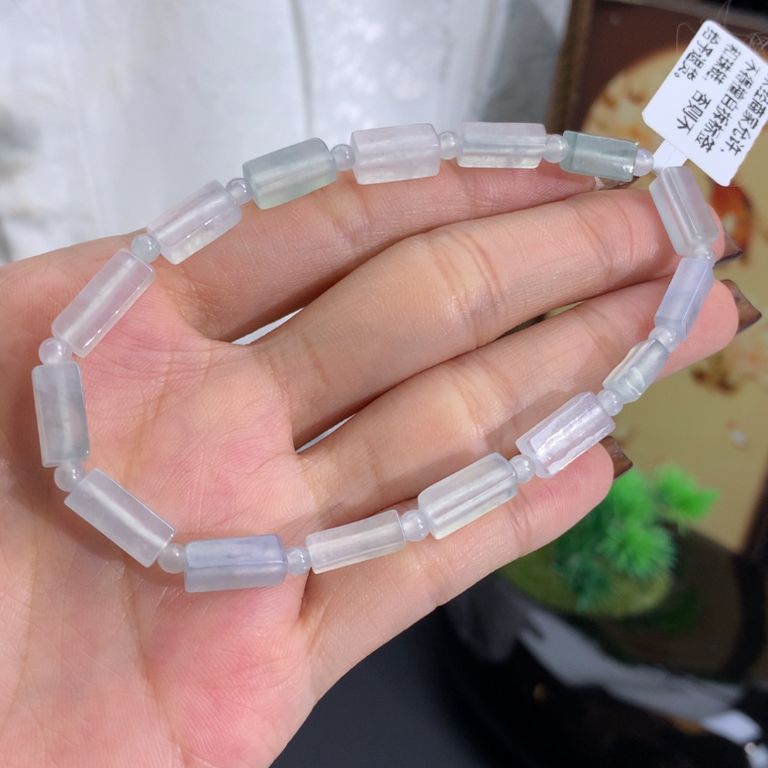 未镶嵌手串翡翠冰胶桶珠马卡龙手串