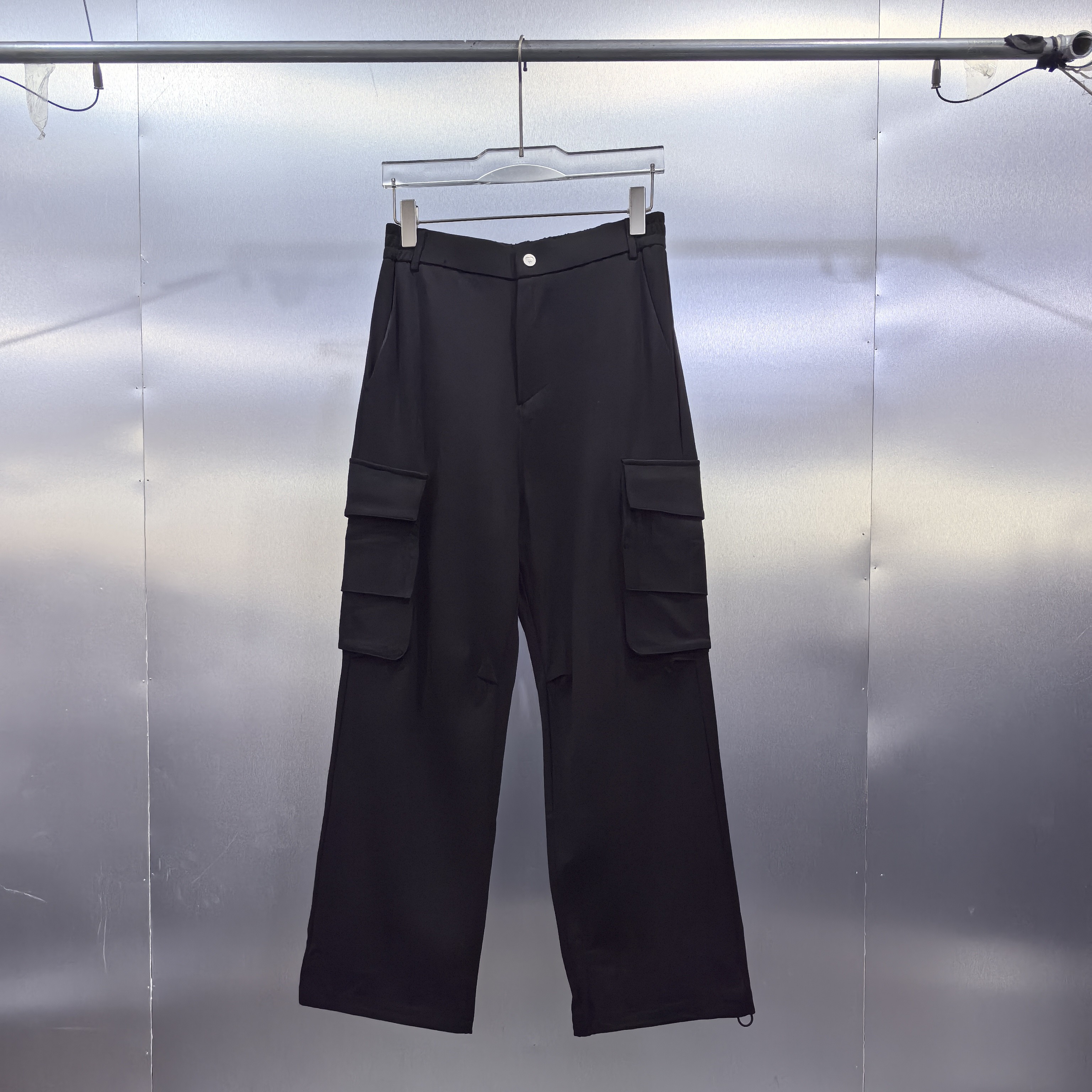 D04-120127-RES春秋款潮流大口袋设计宽松直筒休闲裤