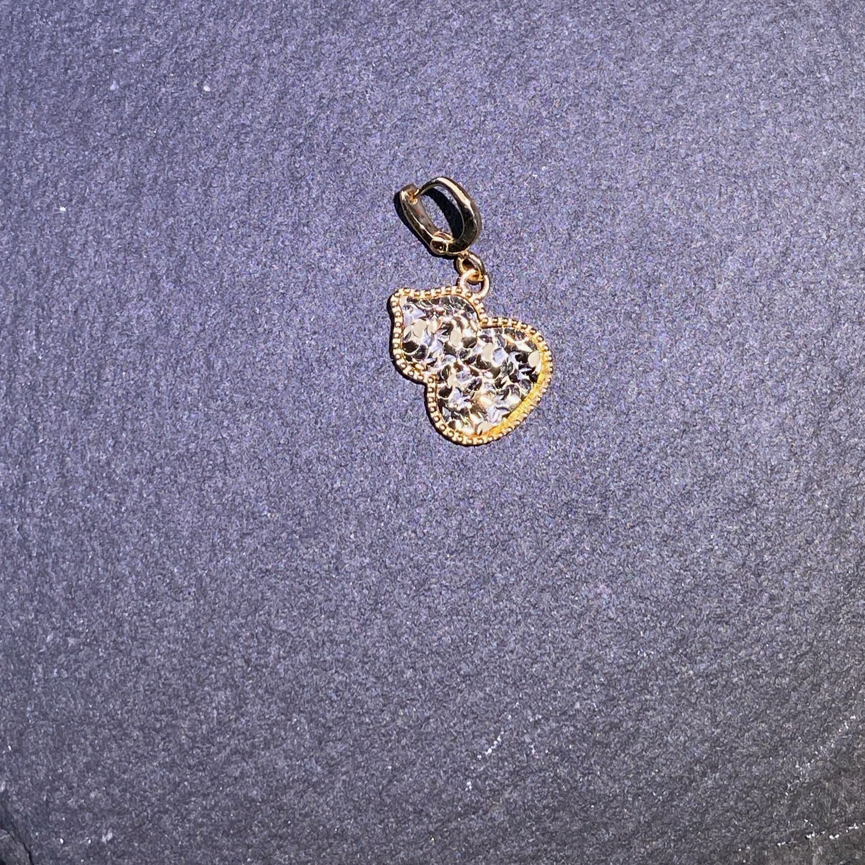 【立景珠宝】18K金碎碎冰葫芦吊坠万能扣黄金色双面多用轻奢百搭