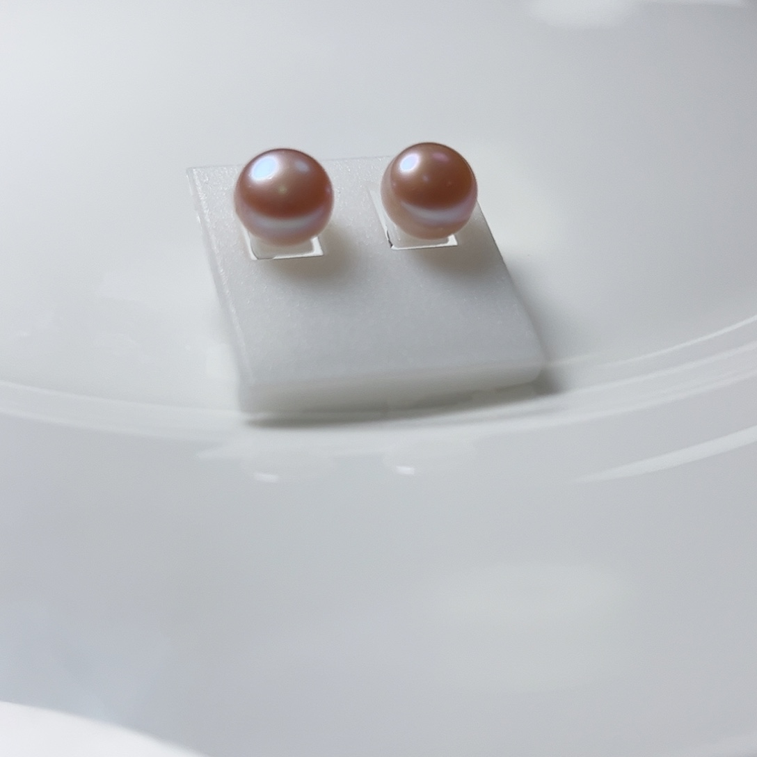 颈饰未镶嵌淡水珍珠8.3左右极光紫罗兰耳钉