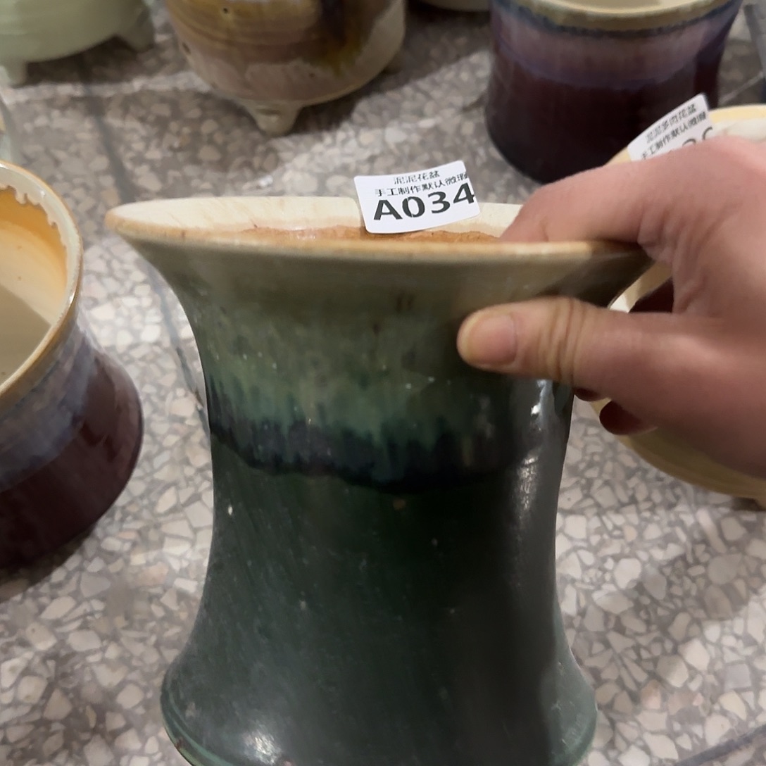 瓷片景德镇手工花盆瑕疵