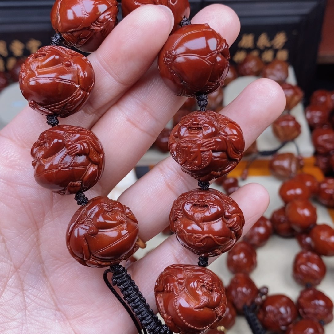 春***天吊坠橄榄核荷叶财神