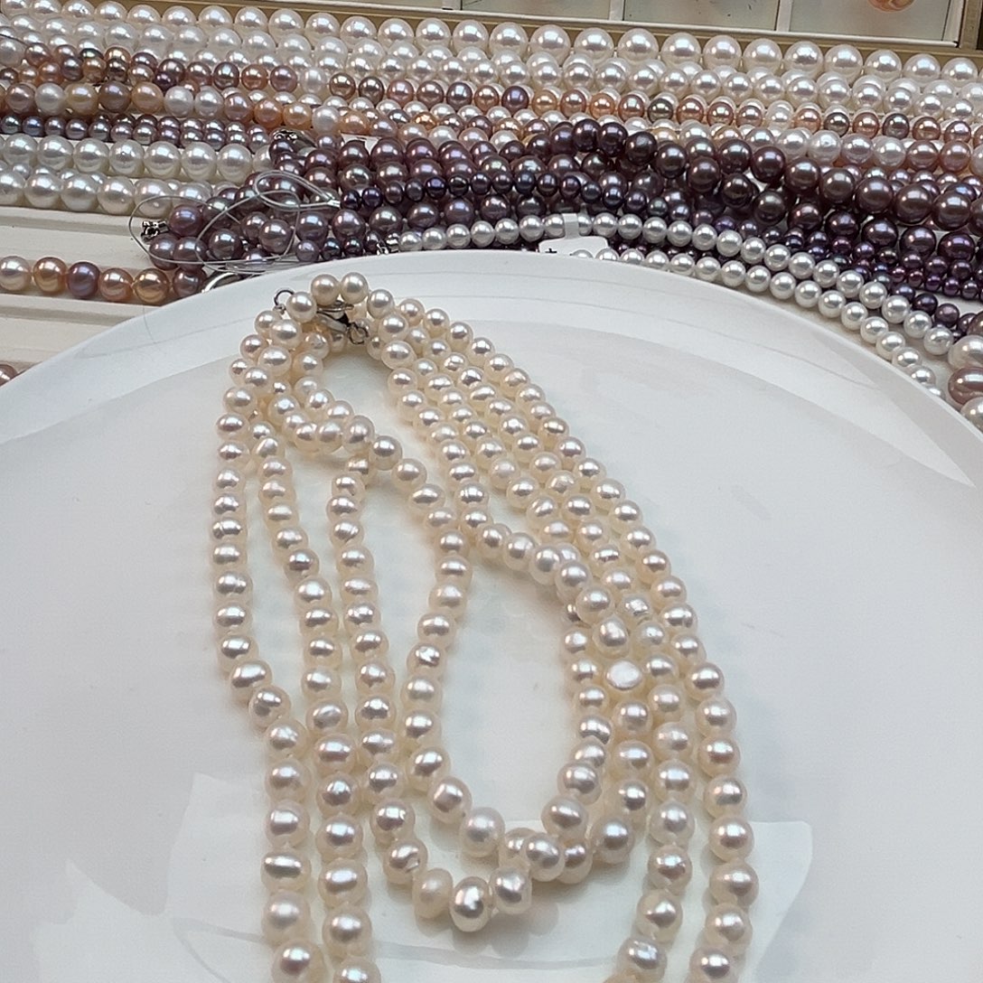 淡水珍珠未镶嵌毛衣链120厘米