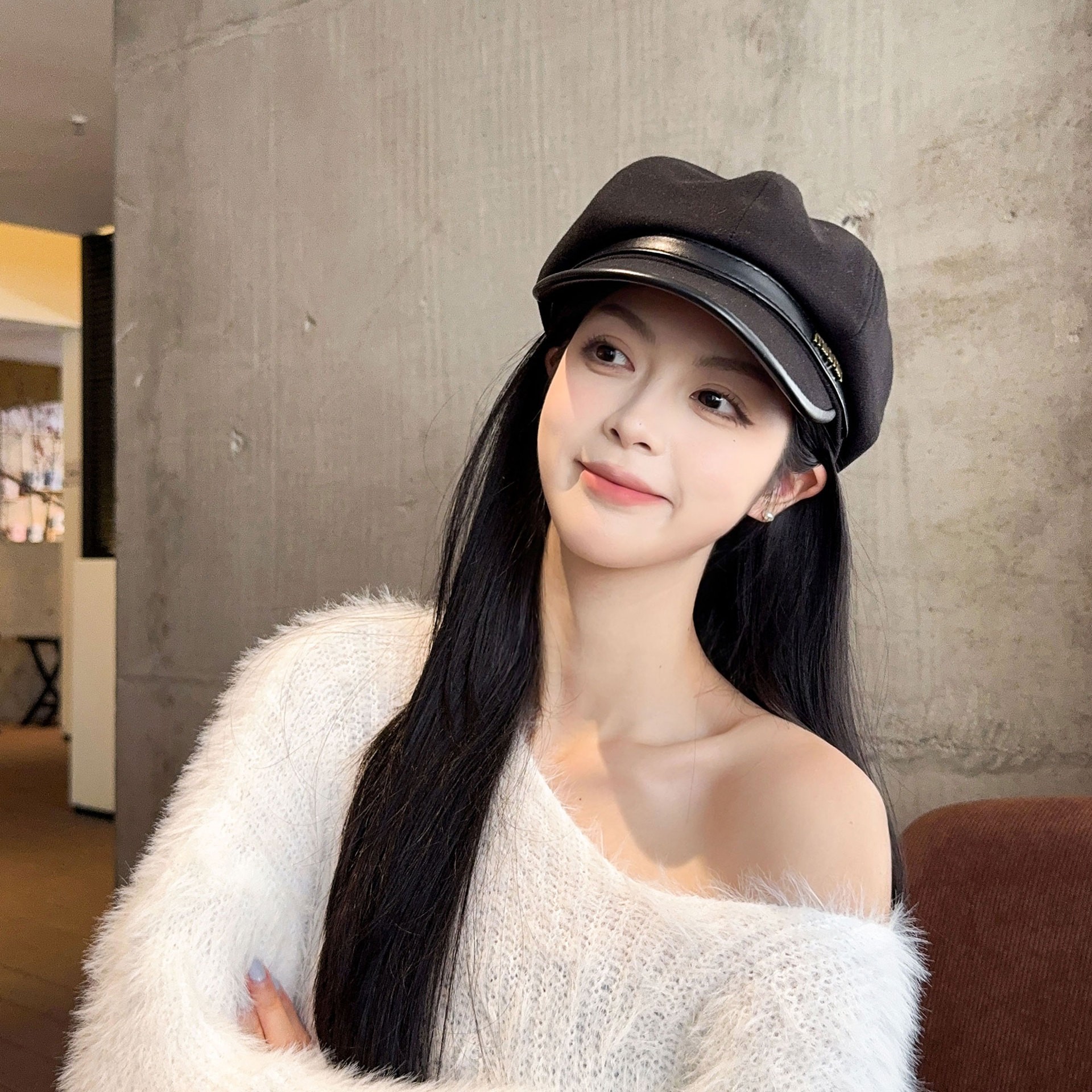 5653春秋季鸭舌帽子女日系休闲画家帽显脸小英伦百搭八角贝雷帽