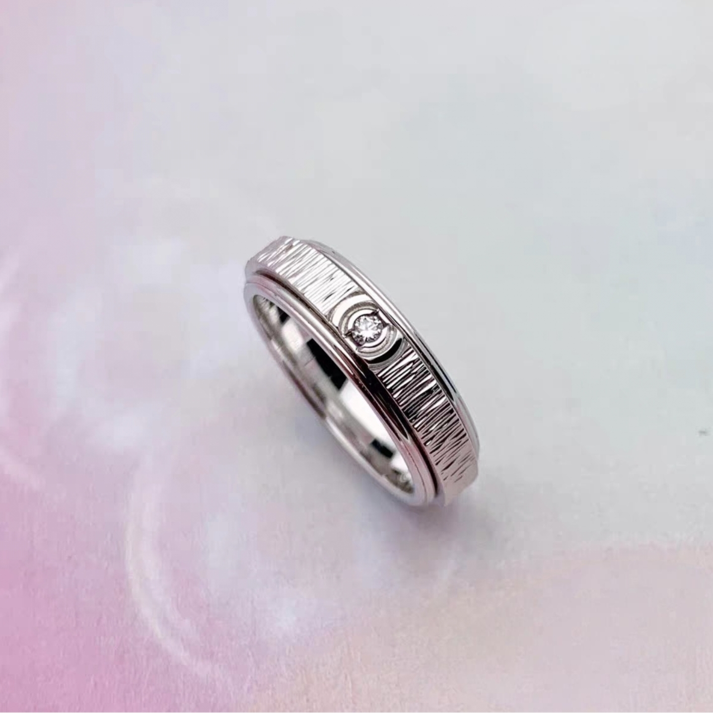 99新 Piaget/伯爵 时来运转 白金镶钻戒指 56码 