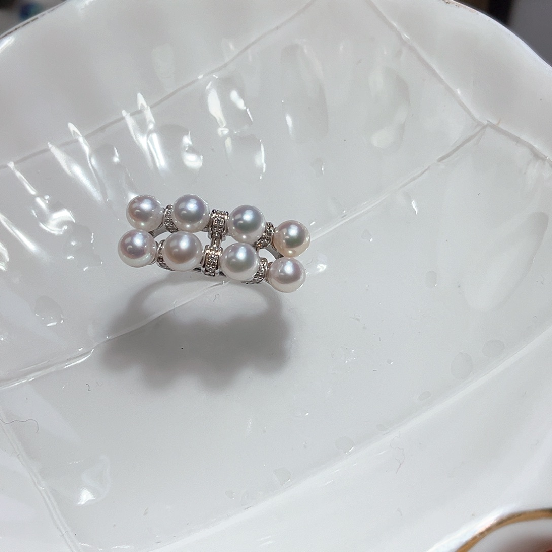 淡水珍珠戒指银S925镶嵌