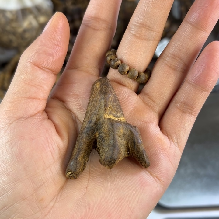 沉香沉香碎屑乌身圆叶鸡爪吊坠