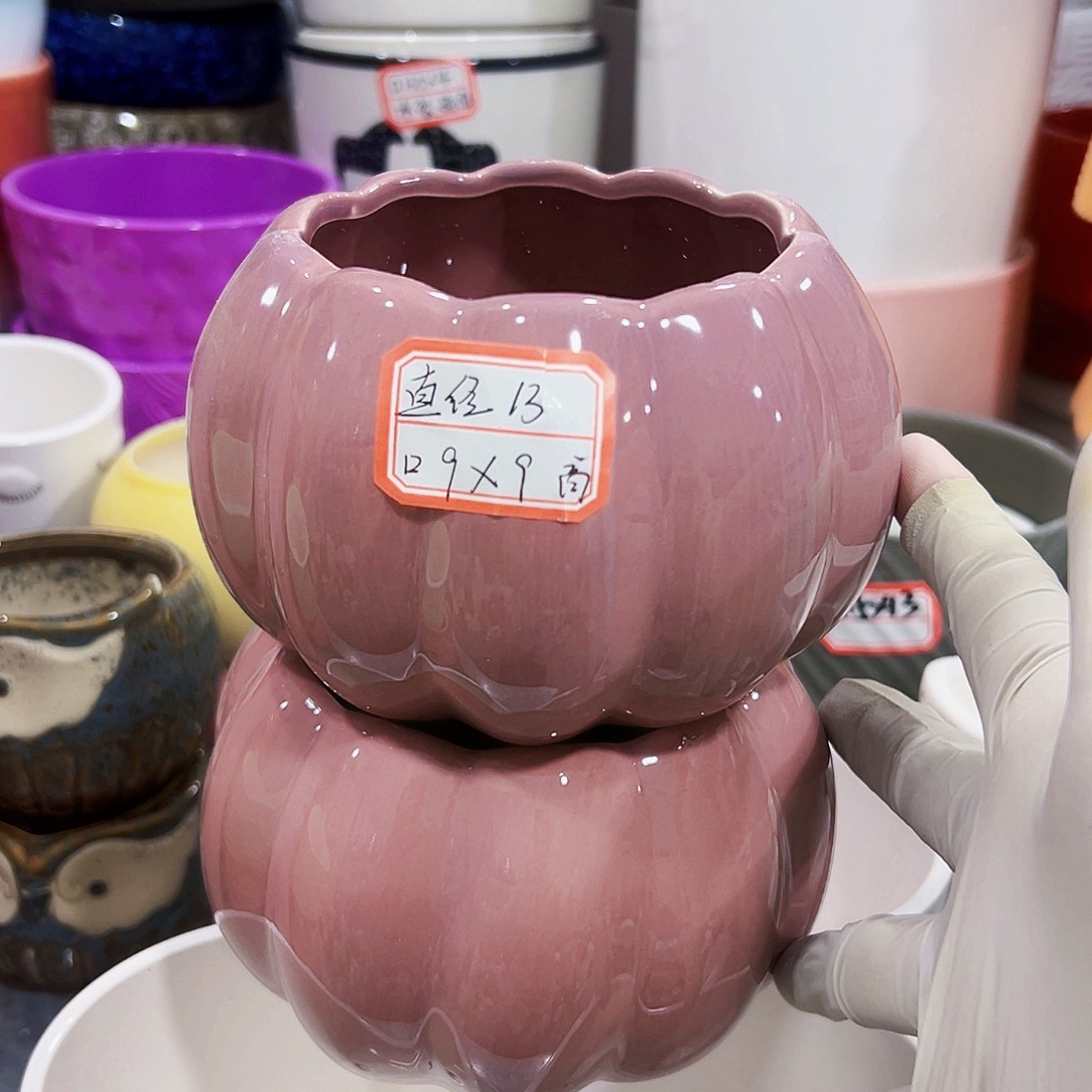 有孔，外贸尾单陶瓷花盆凑单10米包邮