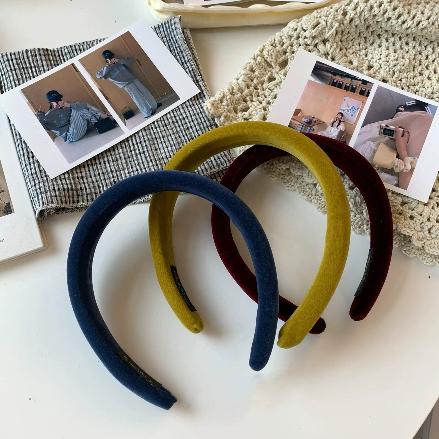 韩系加宽加厚丝绒宽边发箍女高颅顶显脸小压发头箍气质百搭发饰女